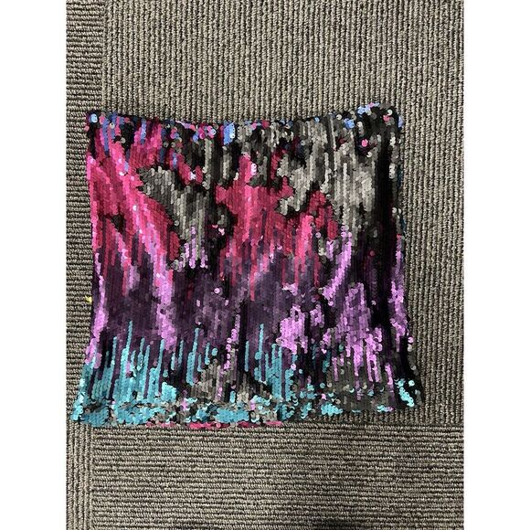 Easley Mini skirt Sequence Party festival Multi Color medium junior - Picture 1 of 4